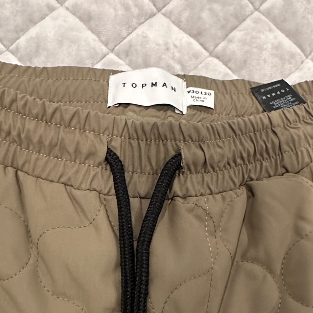 Topman Quilted Beige Joggers